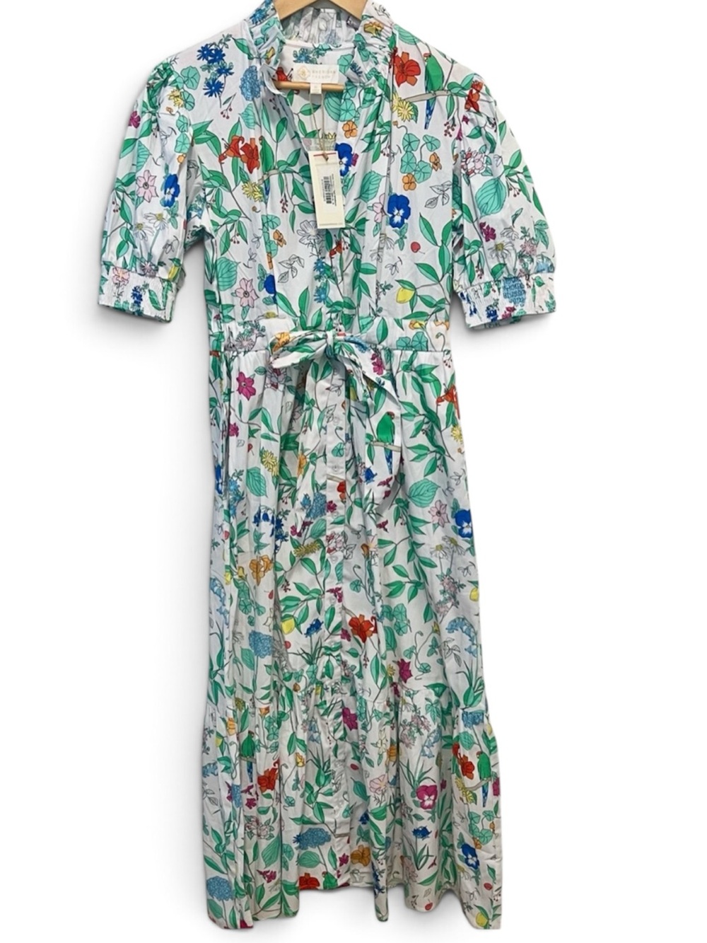 New with Tags!! Sheridan French Botanical Wildflower Puff Sleeve Tiered Maxi NWT